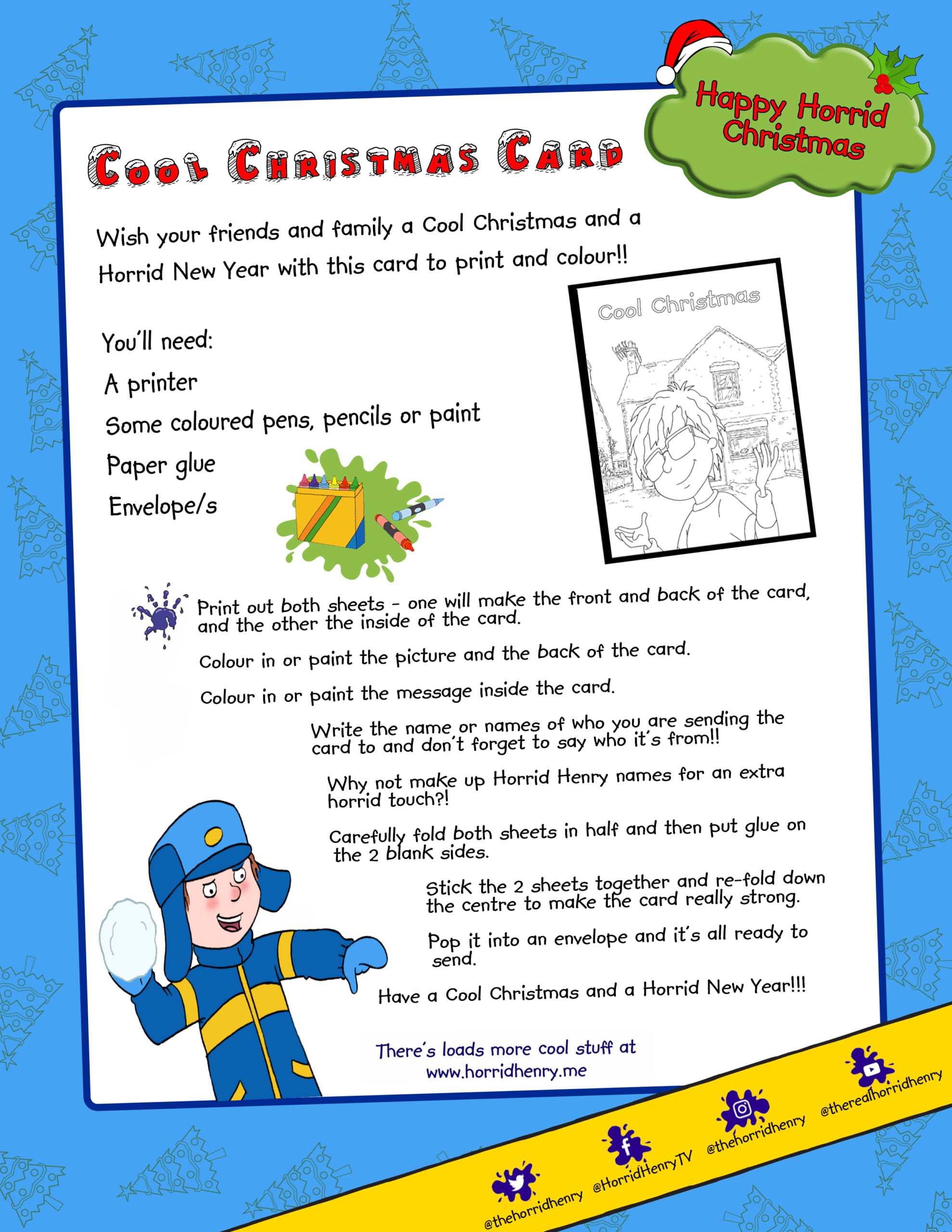 Horrid Henry Christmas Card
